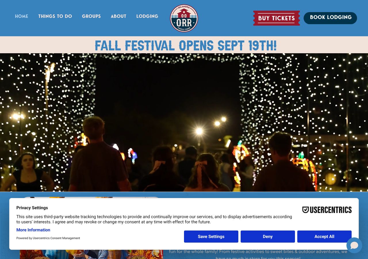Homepage snapshot of Orr Family Farm