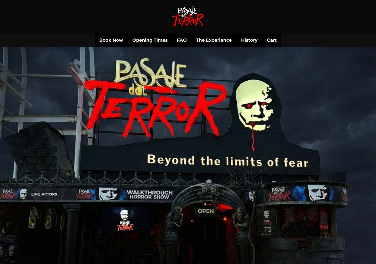 Homepage snapshot of Pasaje del Terror