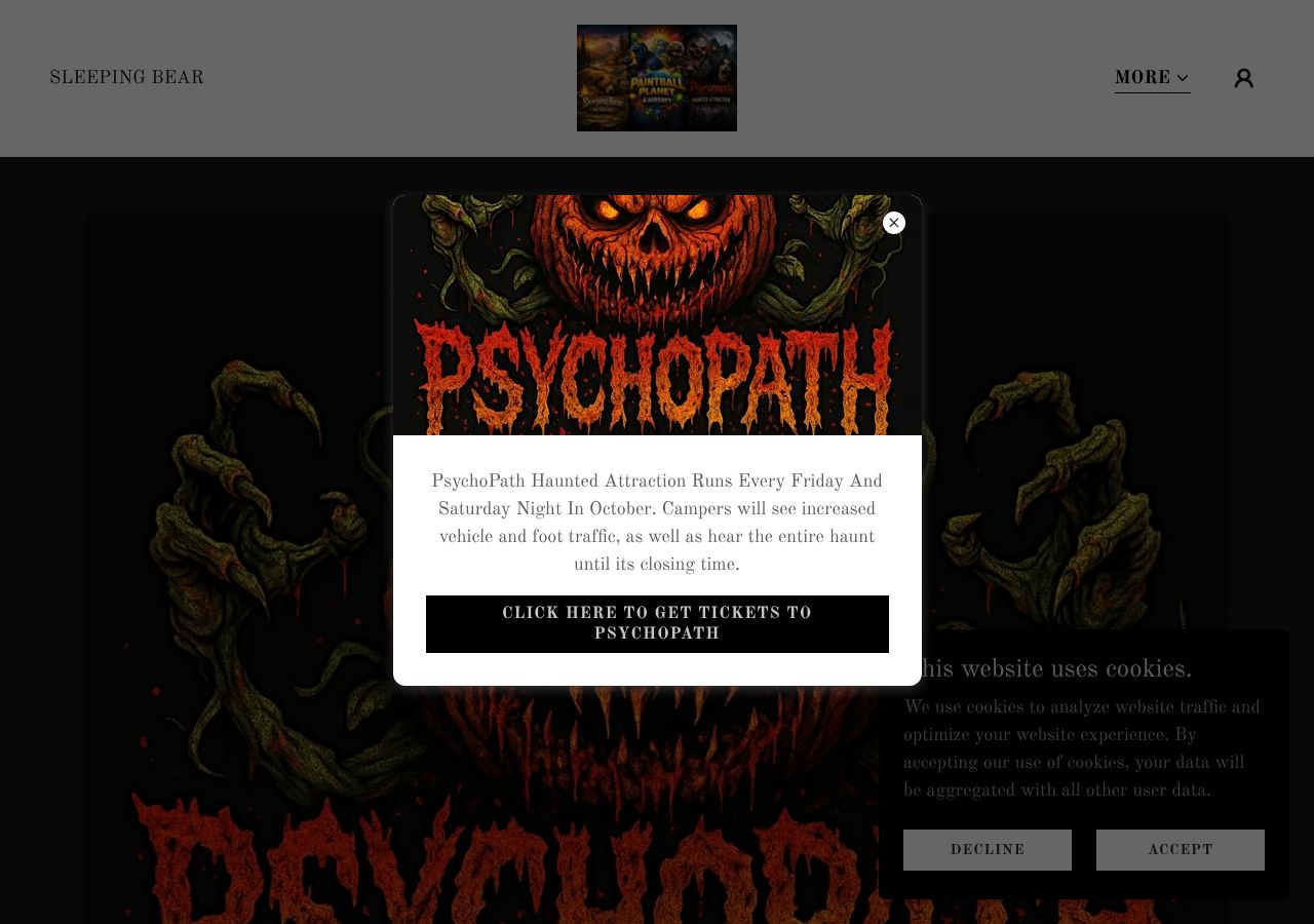 Homepage snapshot of PsychoPath Haunted Attraction - Indiana's Most Terrifying Haunted Attraction
