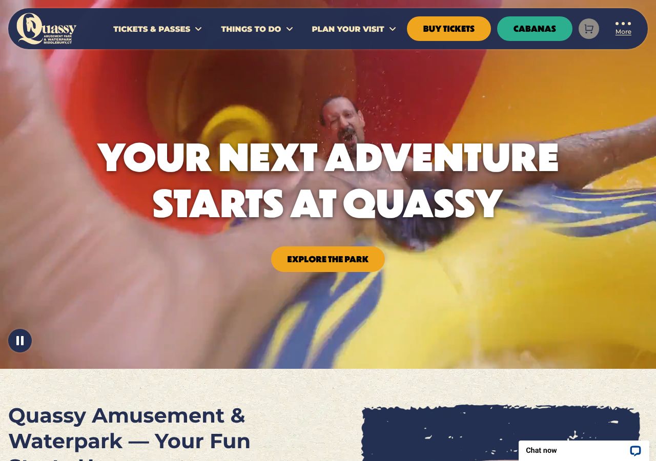 Homepage snapshot of Quassy Amusement & Waterpark