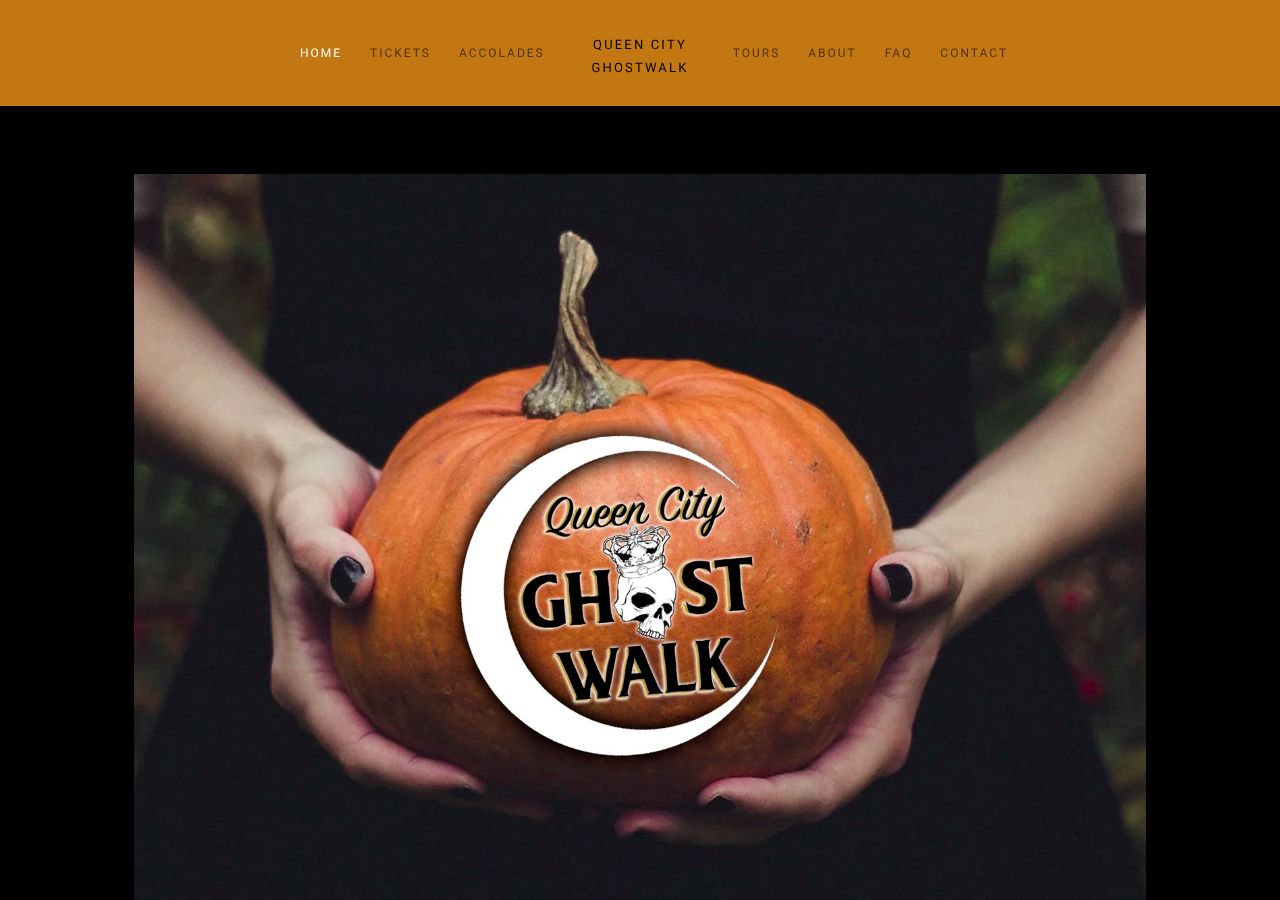 Homepage snapshot of Queen City Ghostwalk