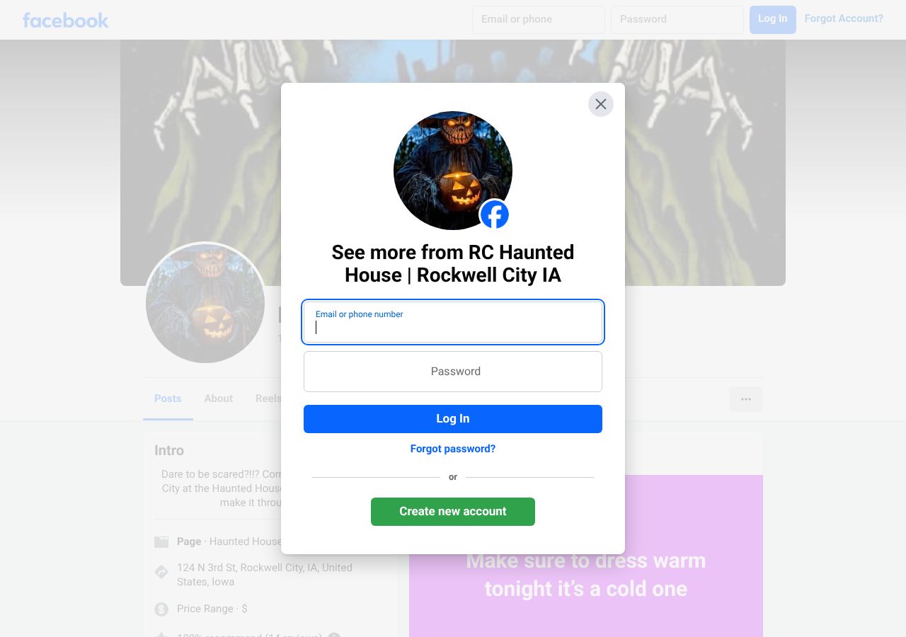 Homepage snapshot of Rc Haunted House