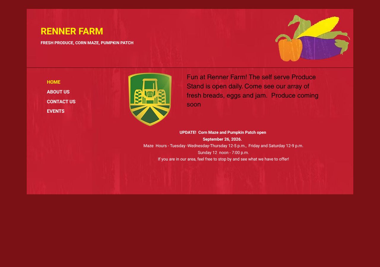 Homepage snapshot of Renner Farm