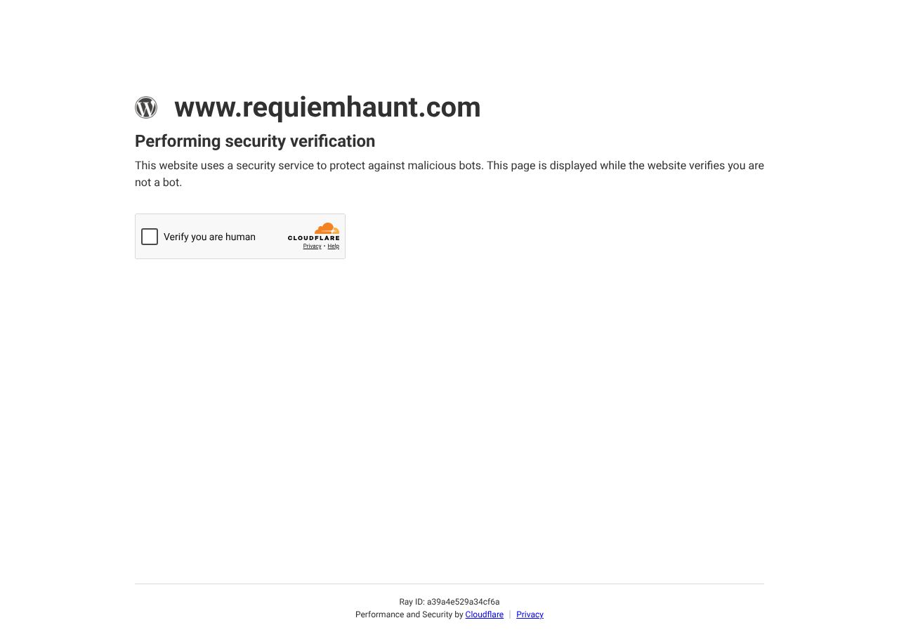Homepage snapshot of Requiem Haunted House