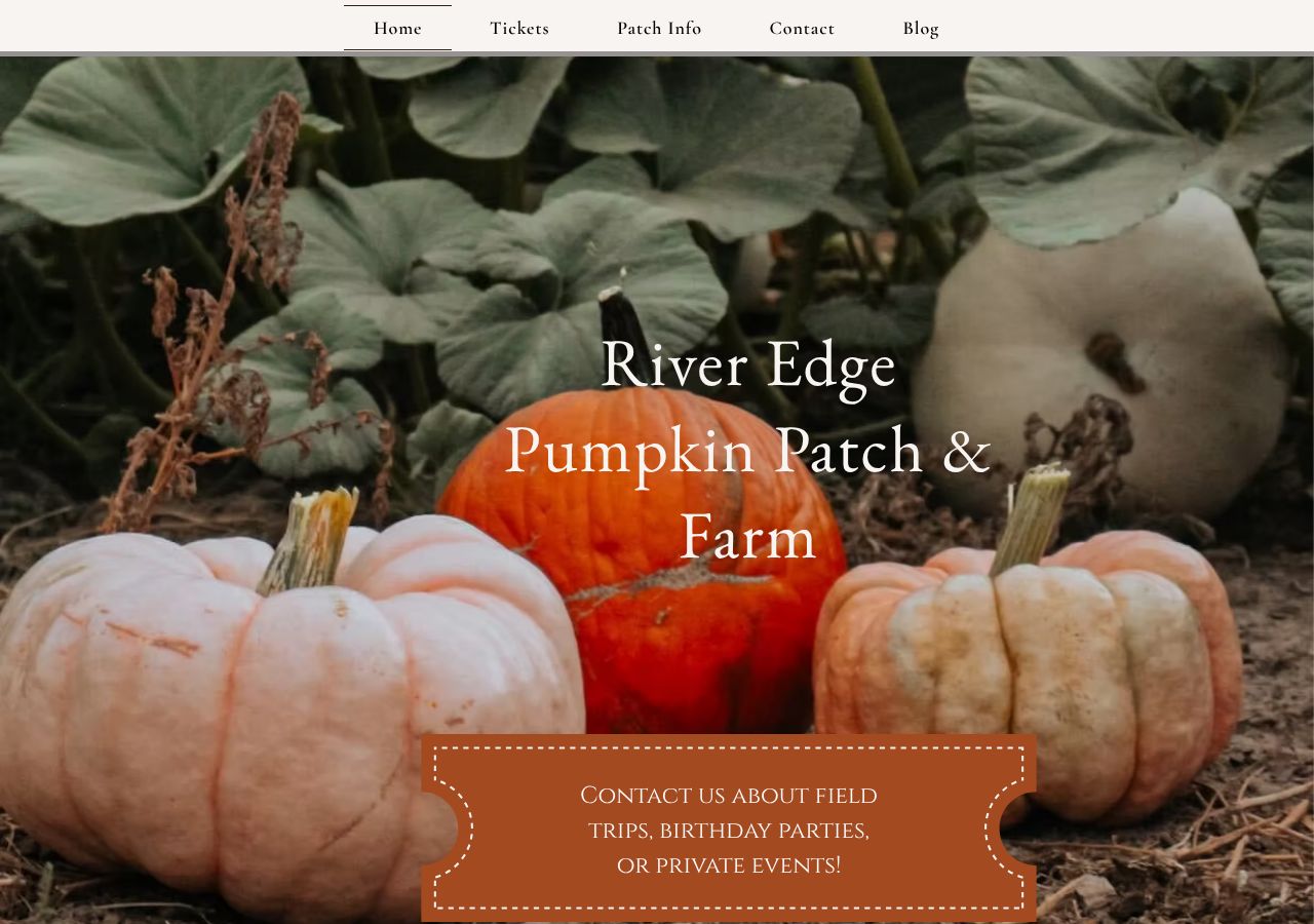 Homepage snapshot of River Edge Pumpkin Patch & Farm