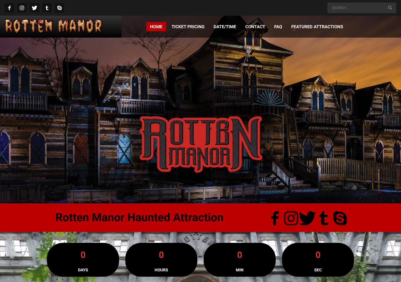 Homepage snapshot of Rotten Manor