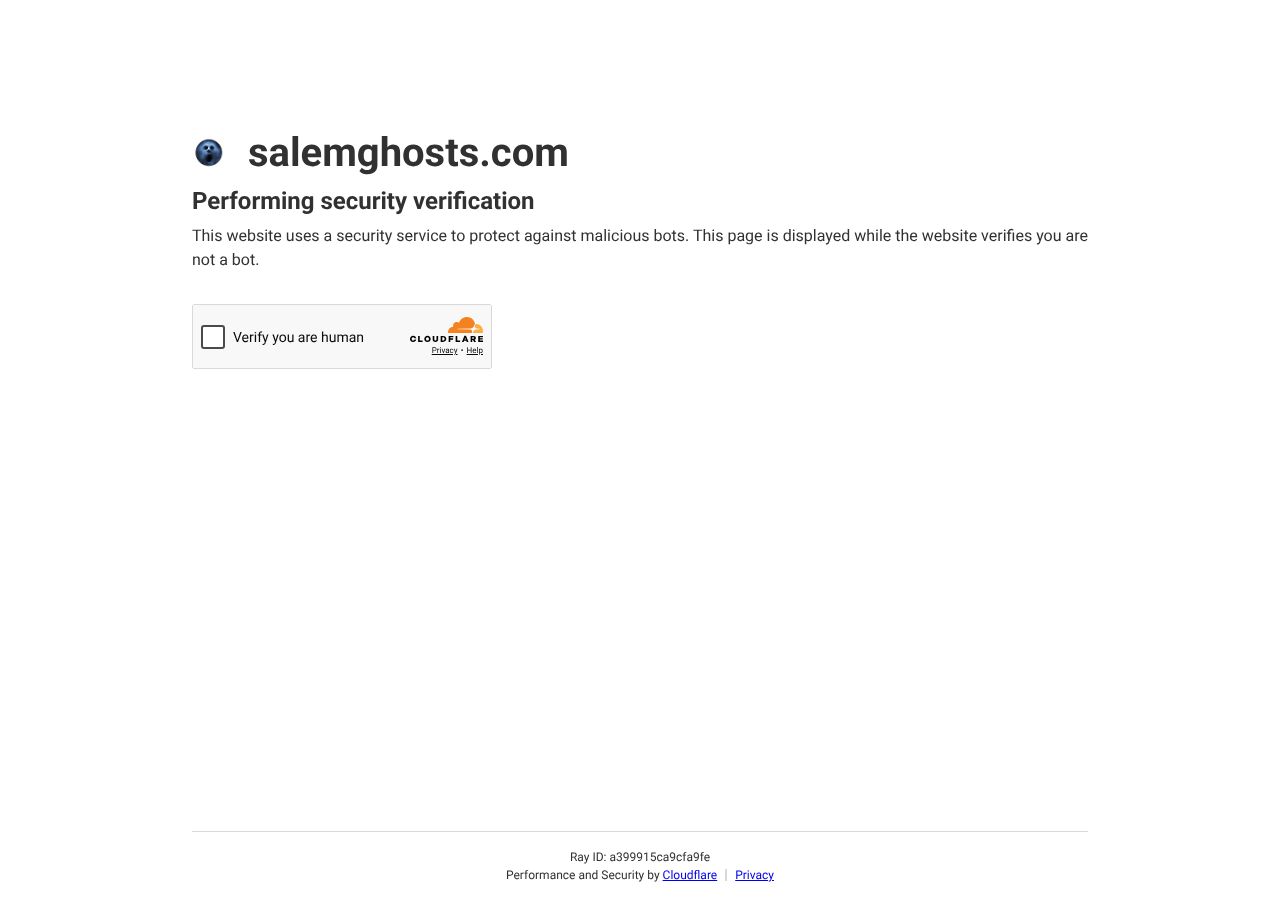Homepage snapshot of Salem Ghosts: Ghost Tours & Haunted Pub Crawls