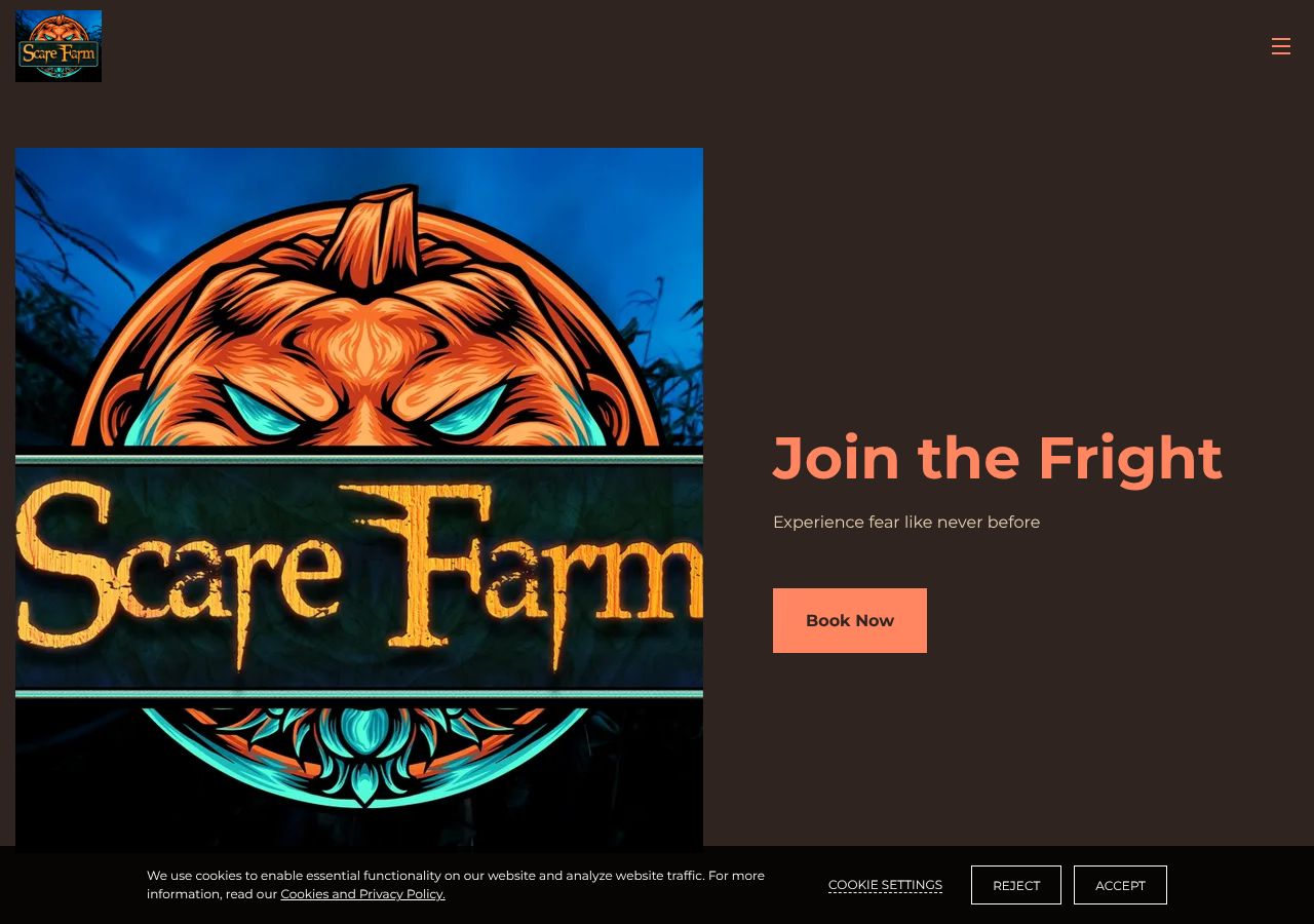 Homepage snapshot of Scare Farm