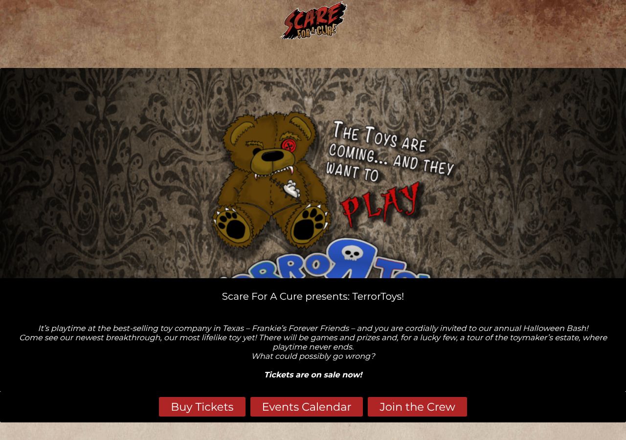 Homepage snapshot of Scare For A Cure