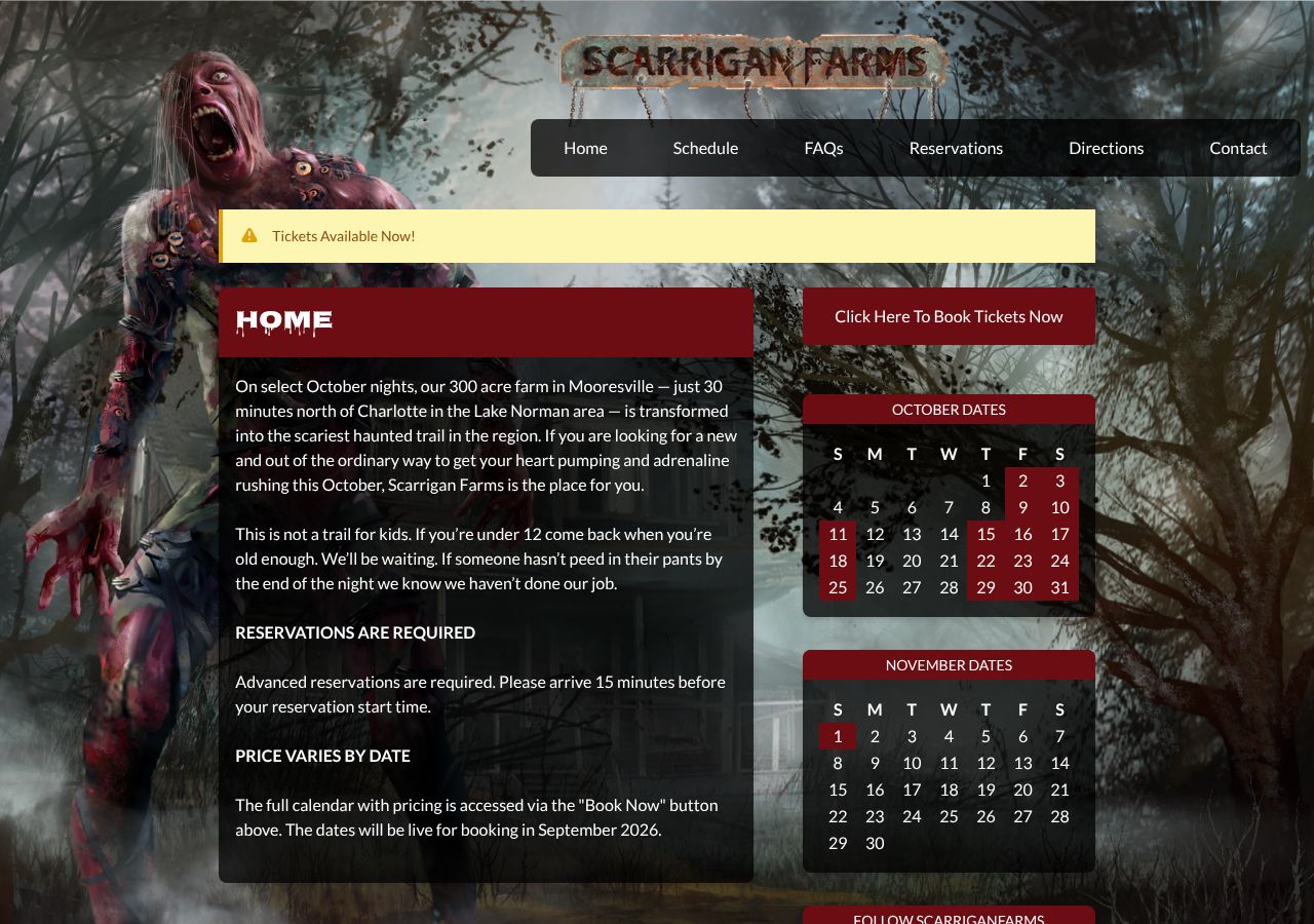 Homepage snapshot of Scarrigan Farms
