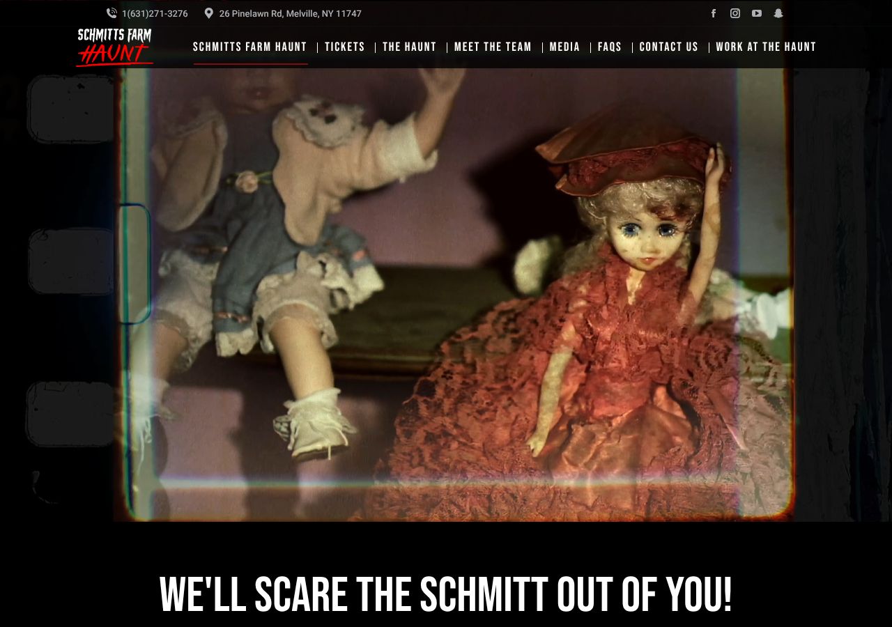 Homepage snapshot of Schmitts Farm Haunt