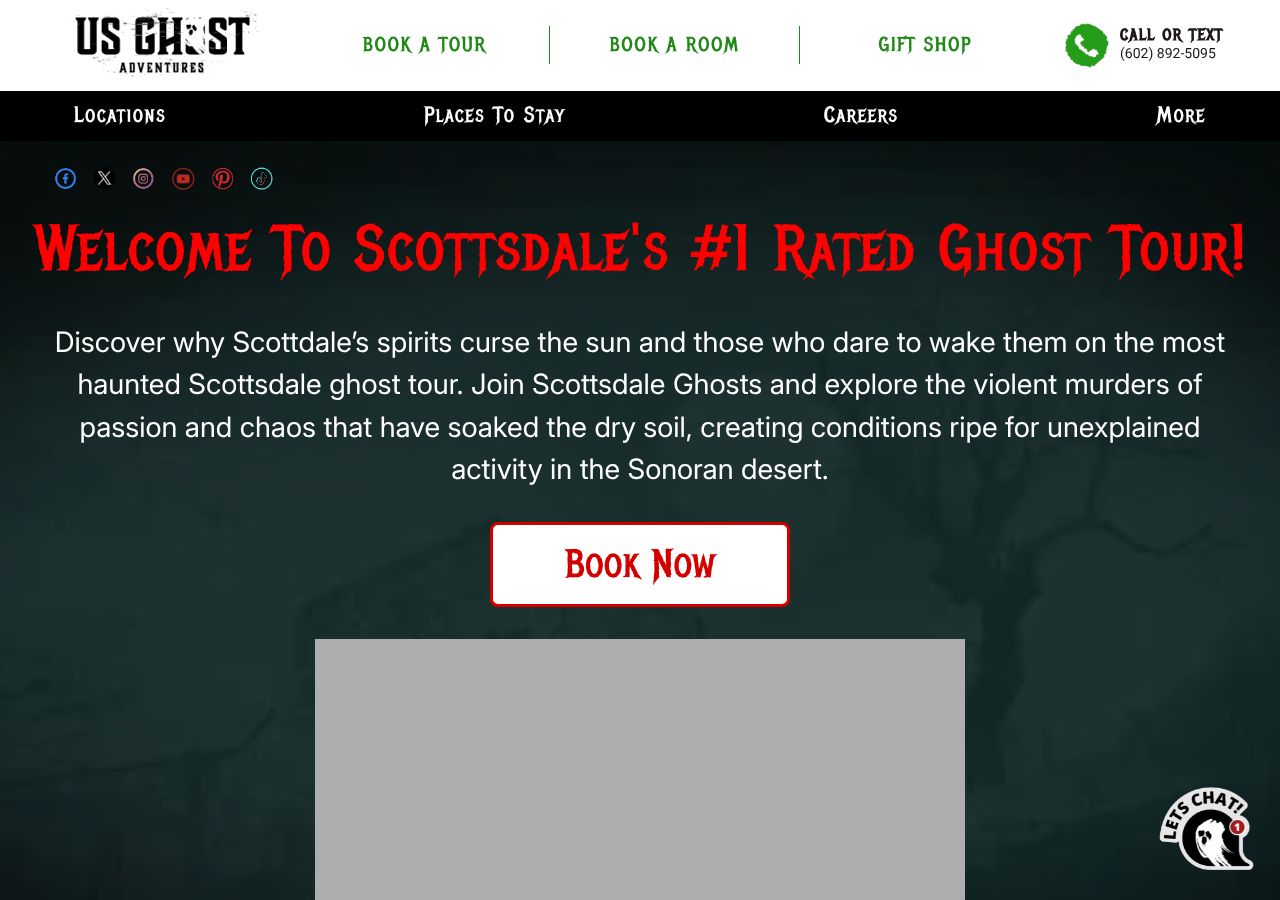 Homepage snapshot of Scottsdale Ghost Tours & Haunted Pub Crawls