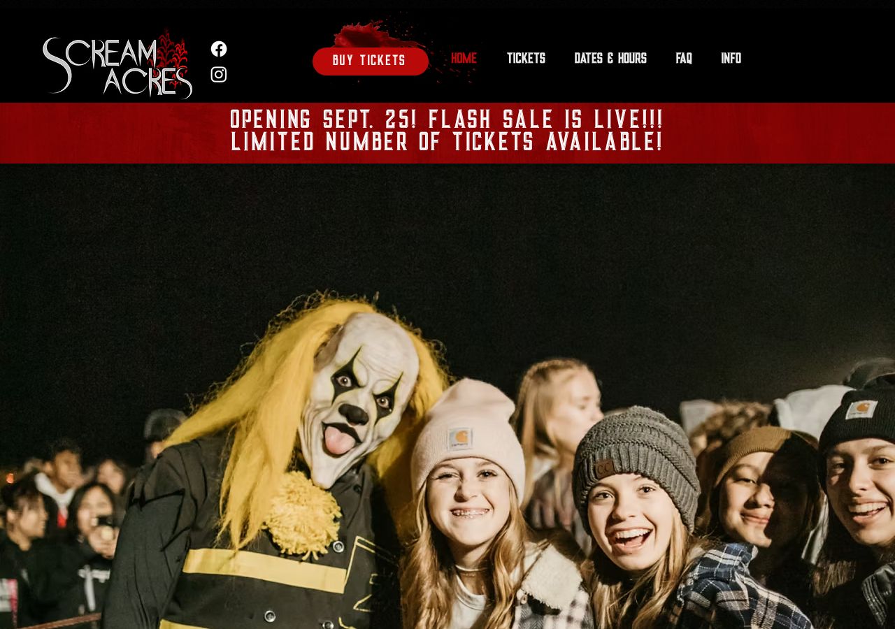 Homepage snapshot of Scream Acres Fritzler Farm Park - Colorado’s Premier Haunt