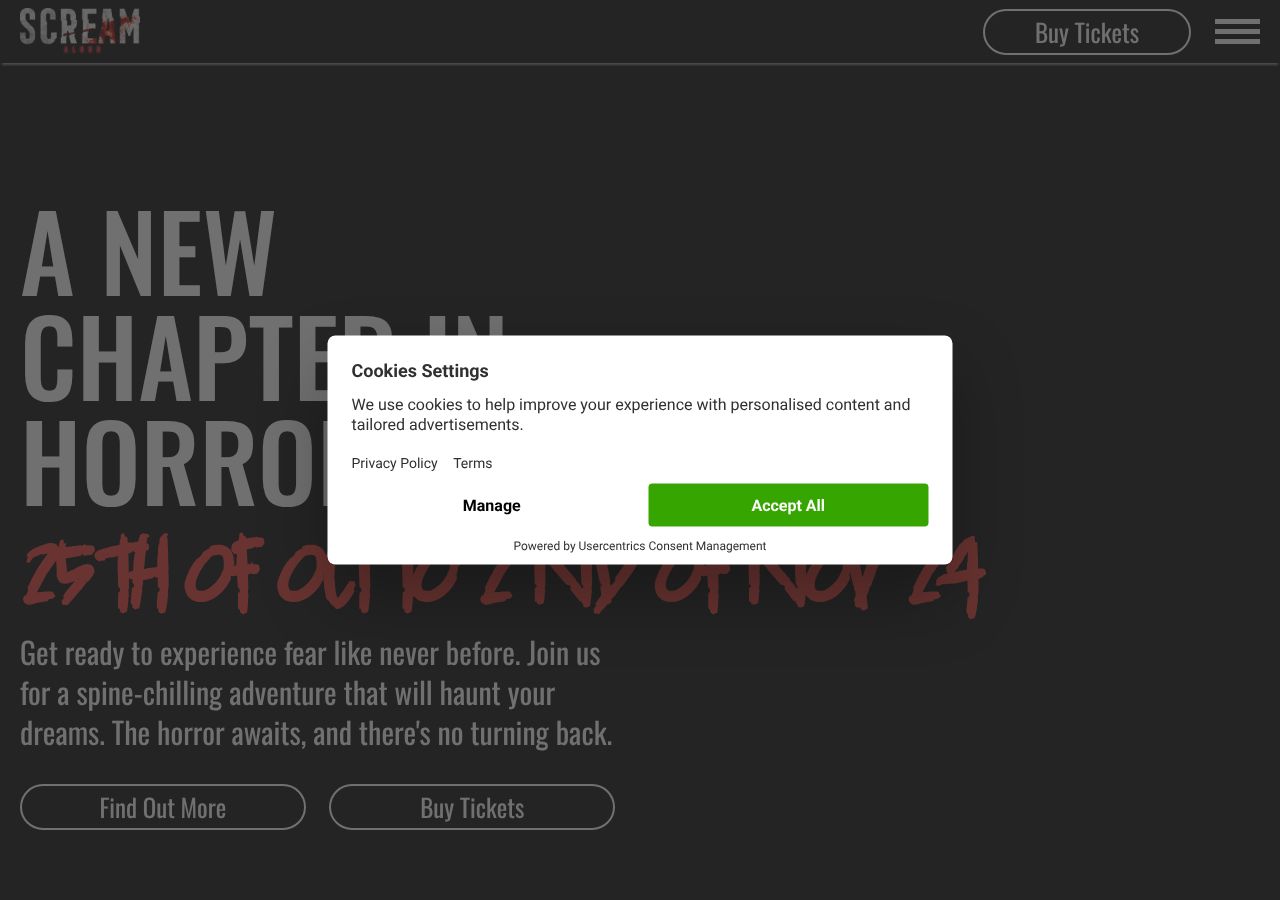 Homepage snapshot of Scream Aloud