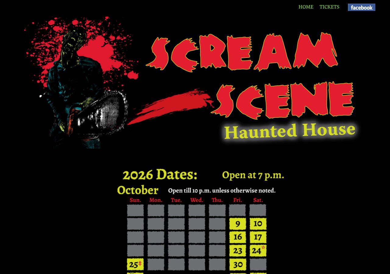 Homepage snapshot of Scream Scene