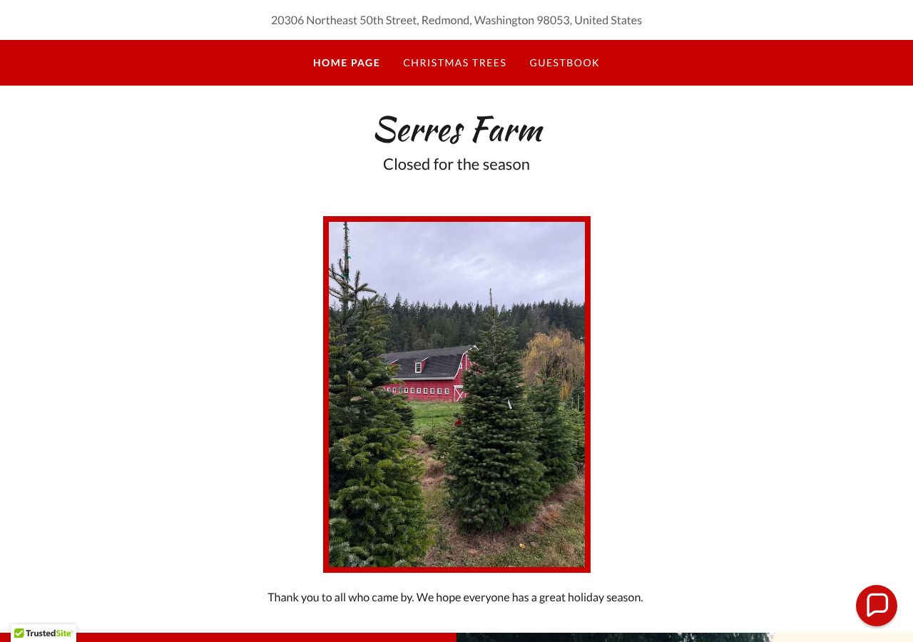 Homepage snapshot of Serres Farm