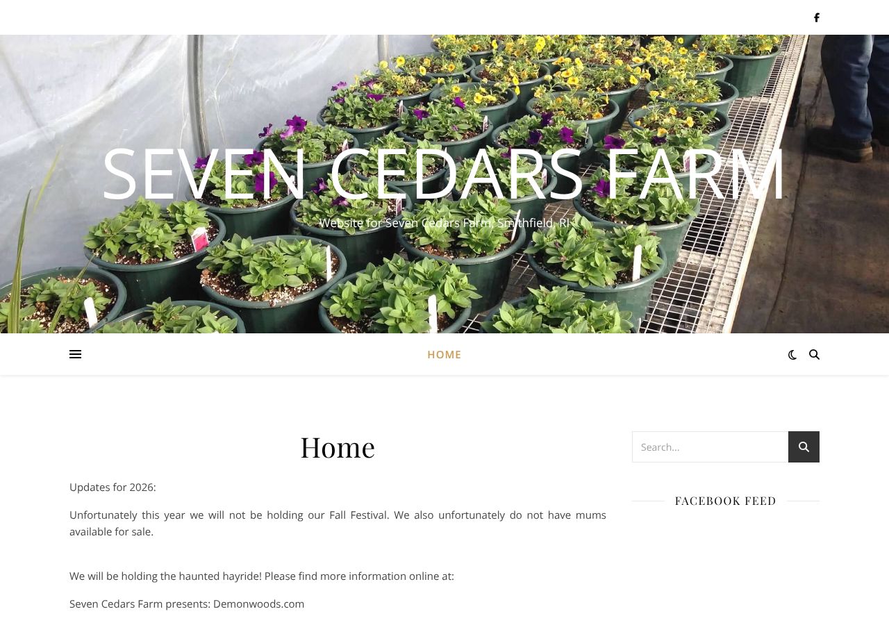 Homepage snapshot of Seven Cedars Farm
