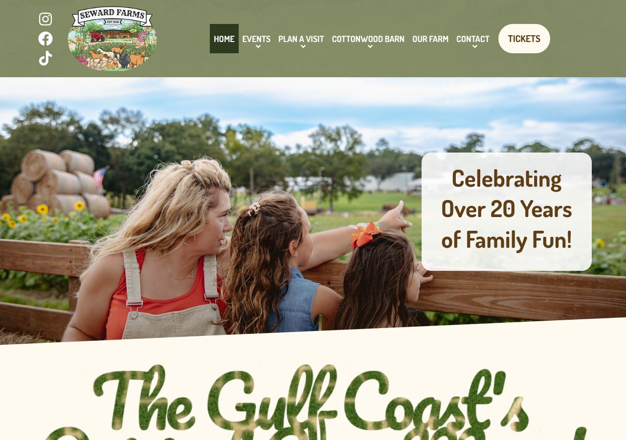 Homepage snapshot of Seward Farms