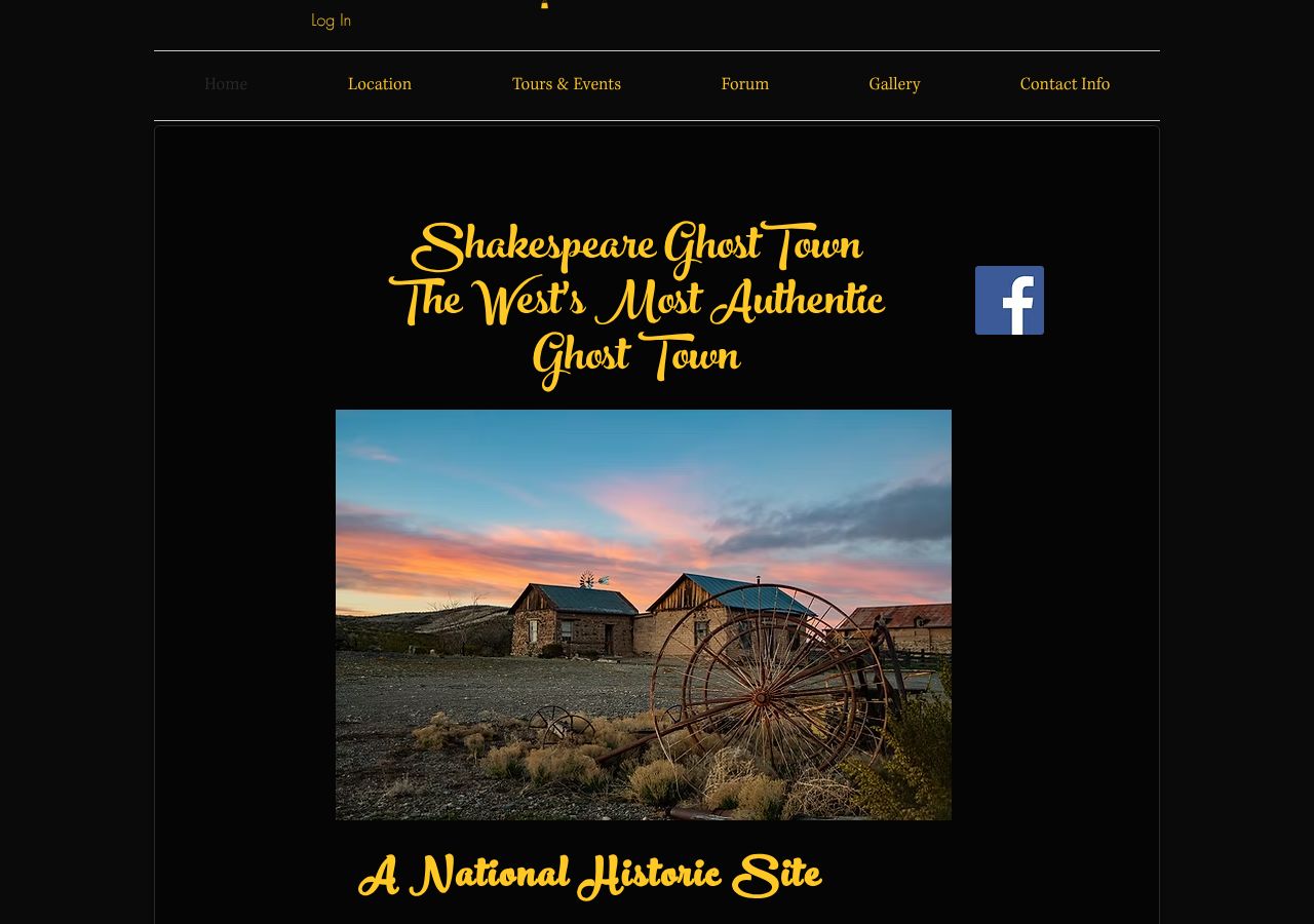 Homepage snapshot of SHAKESPEARE GHOST TOWN