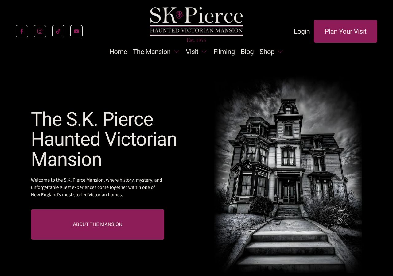 Homepage snapshot of S.K. Pierce Haunted Victorian Mansion