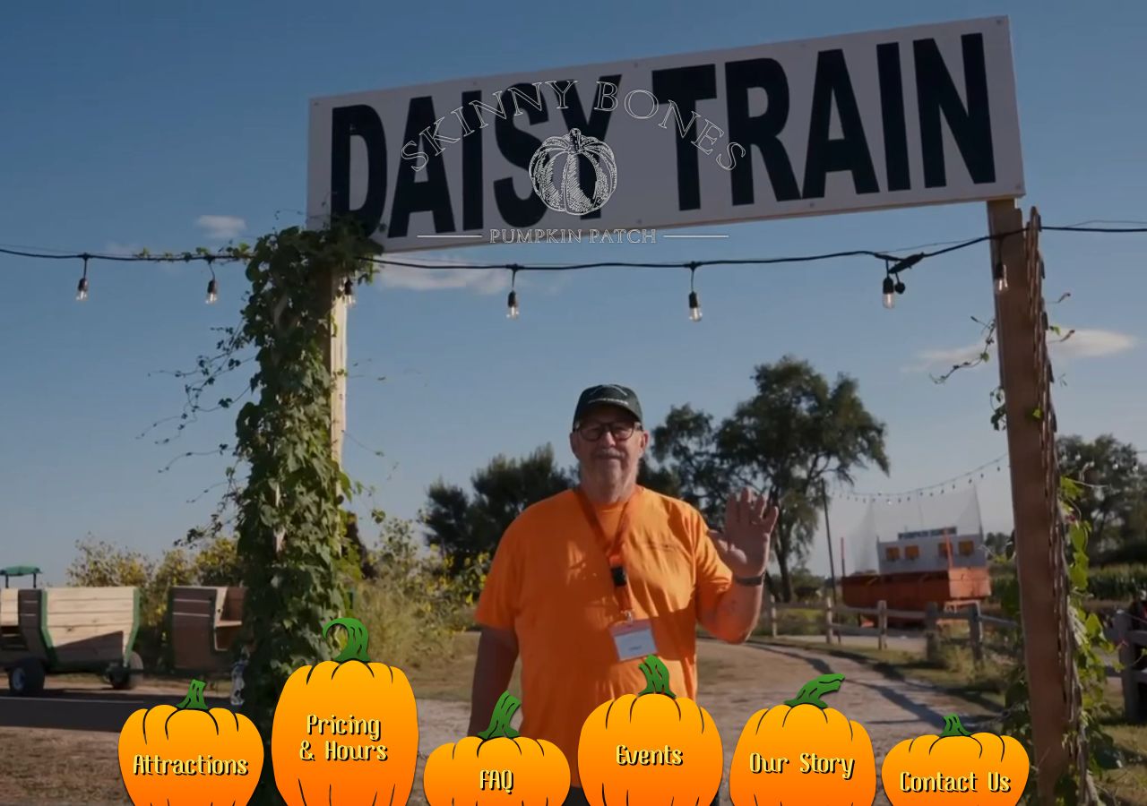 Homepage snapshot of Skinny Bones Pumpkin Patch