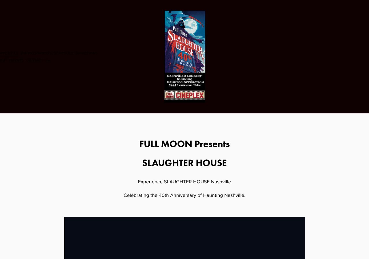 Homepage snapshot of Slaughterhouse Nashville Haunted House
