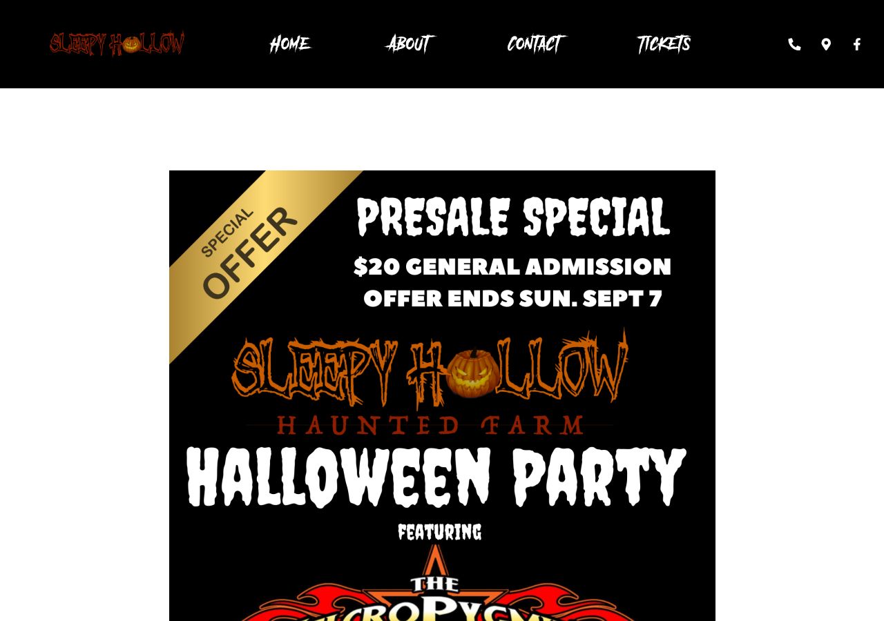 Homepage snapshot of Sleepy Hollow Haunted Farm