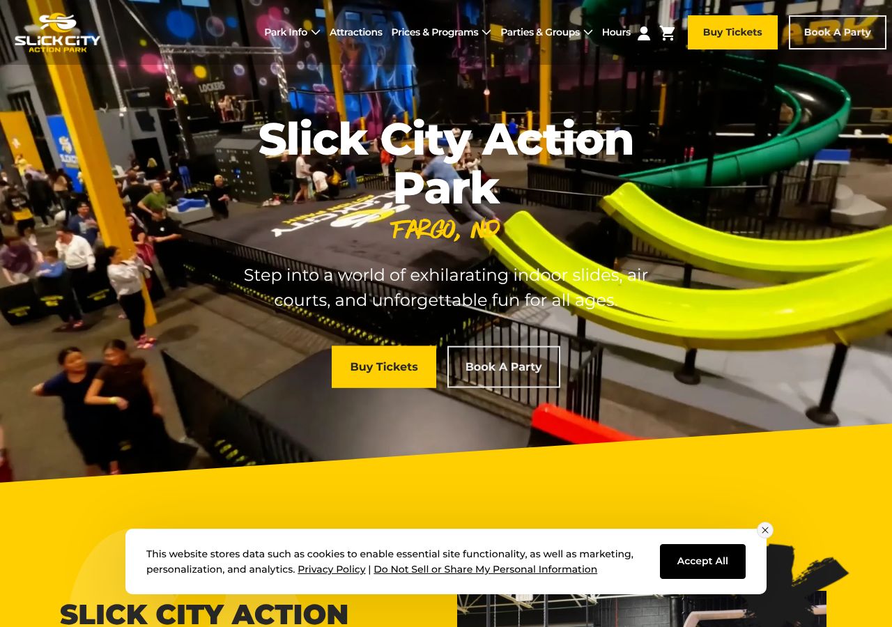 Homepage snapshot of Slick City Action Park
