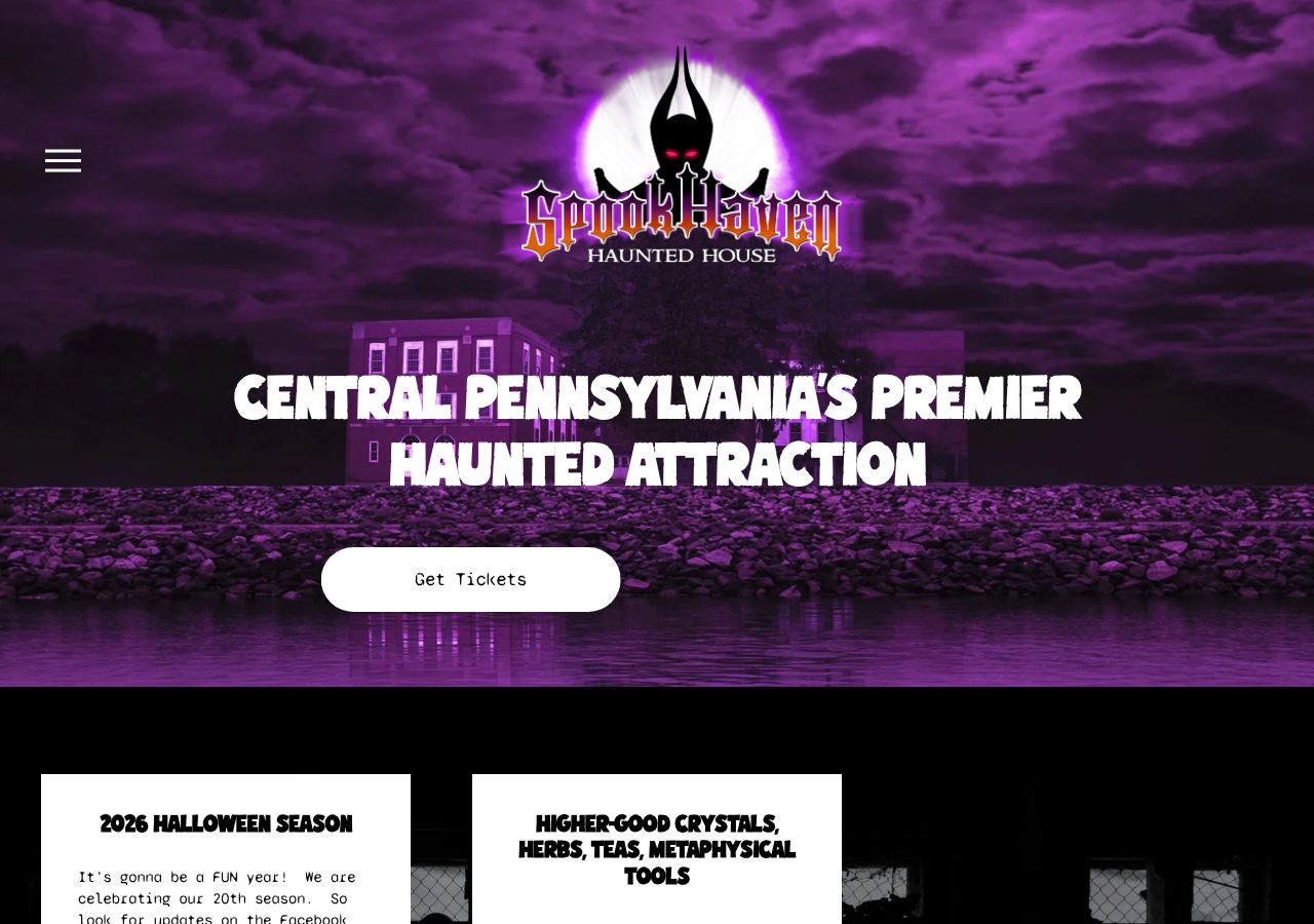 Homepage snapshot of Spook Haven Haunted House