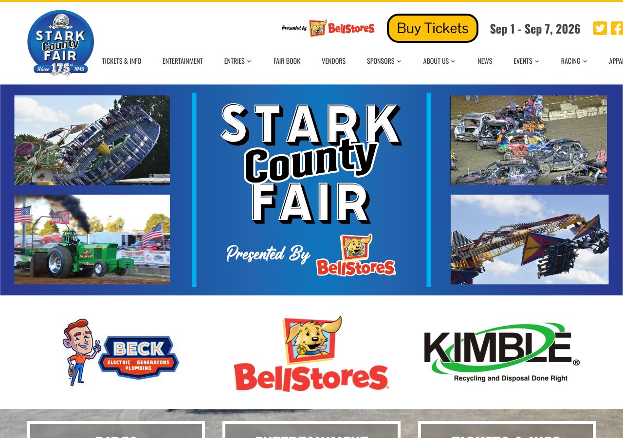 Homepage snapshot of Stark County Fairgrounds & Events Park