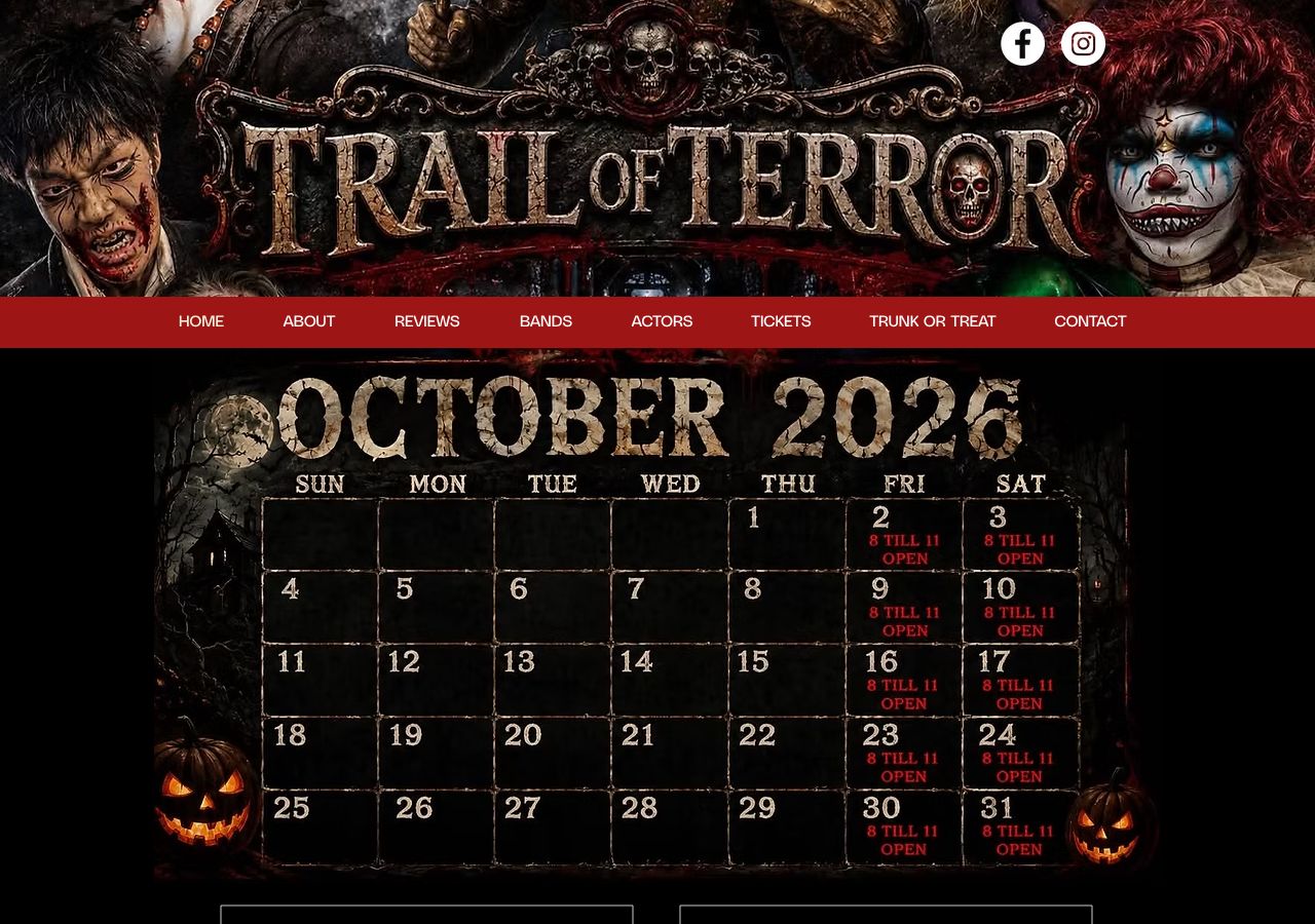 Homepage snapshot of Stoney Point Trail of Terror