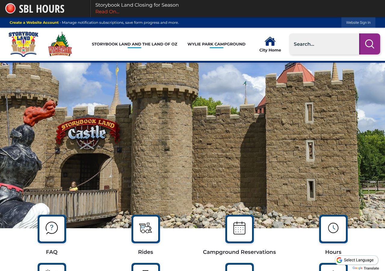 Homepage snapshot of Storybook Land