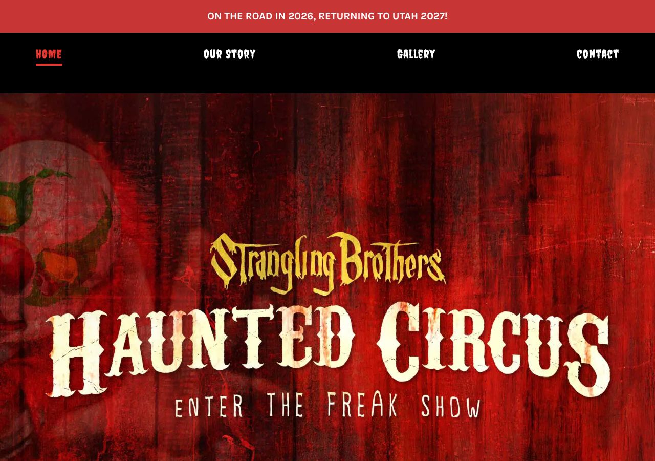 Homepage snapshot of Strangling Brothers Haunted Circus