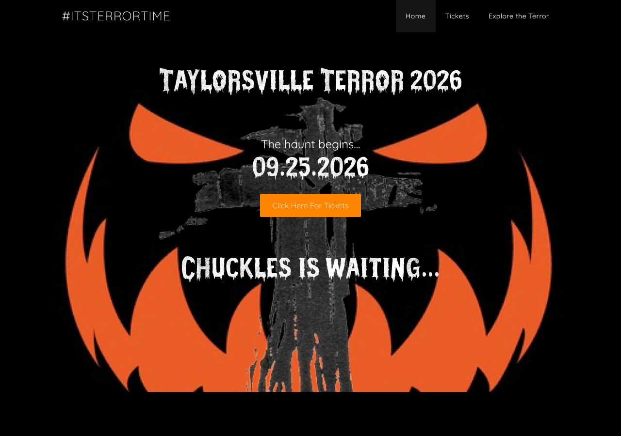 Homepage snapshot of Taylorsville Terror