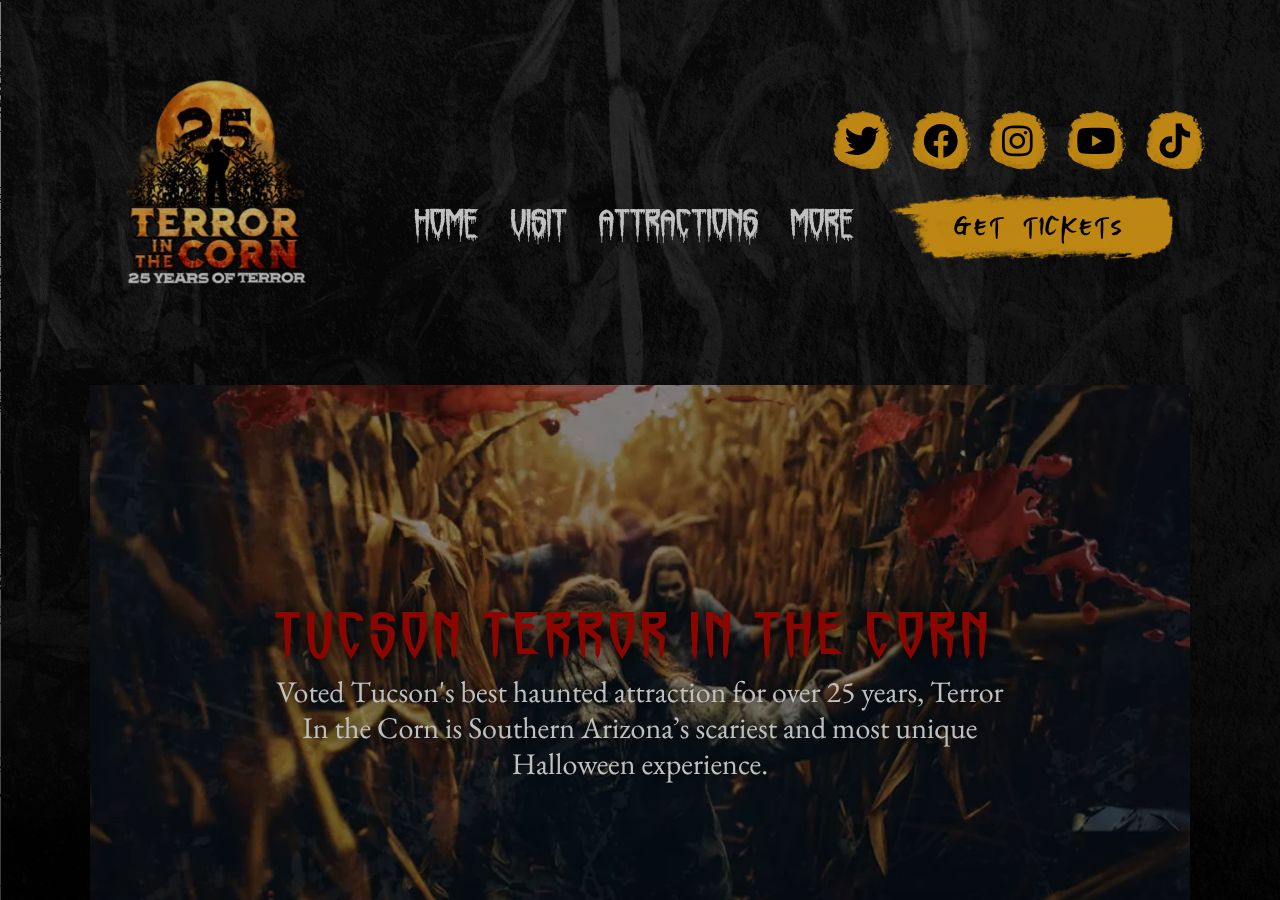 Homepage snapshot of Terror In The Corn
