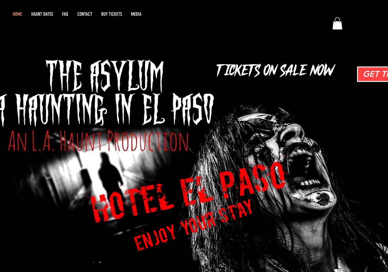 Homepage snapshot of The Asylum El Paso, Haunted House