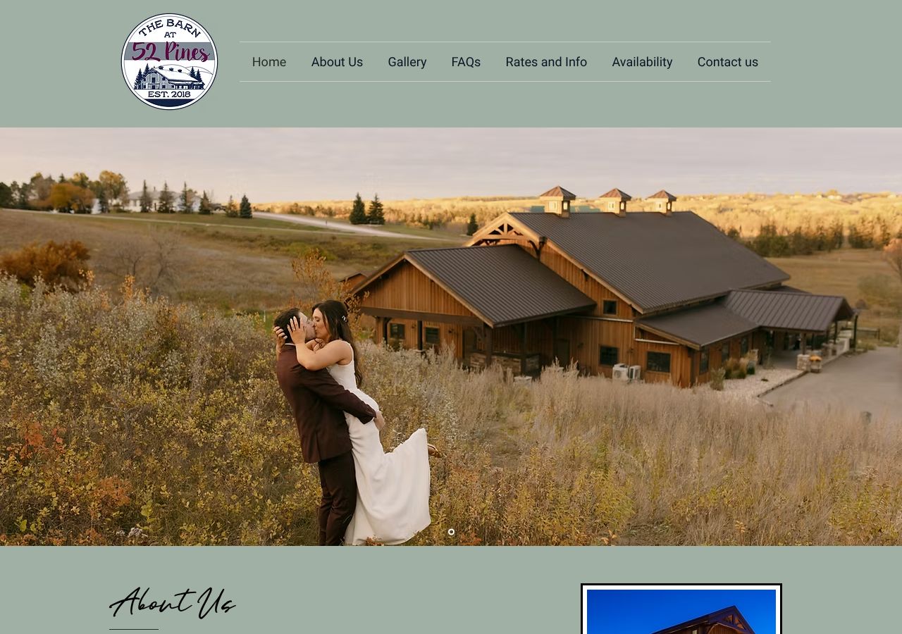 Homepage snapshot of The Barn at 52 Pines