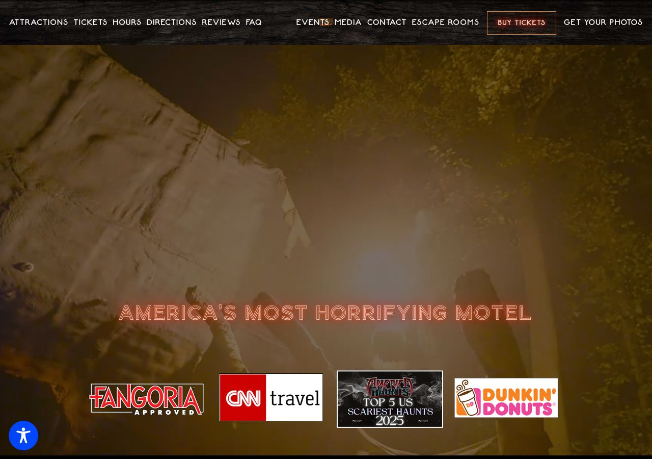 Homepage snapshot of The Bates Motel and Haunted Hayride