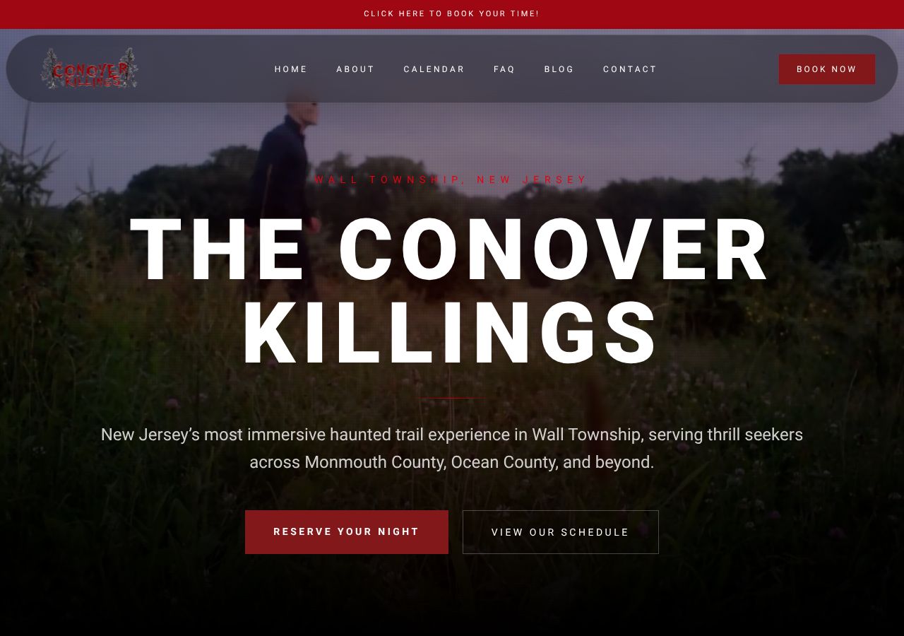 Homepage snapshot of The Conover Killings