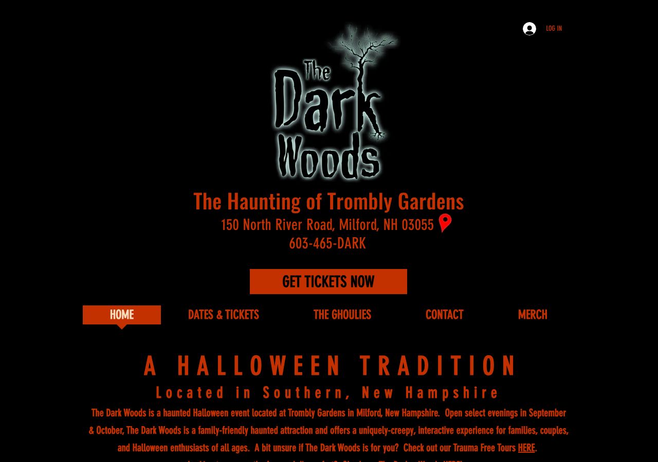 Homepage snapshot of The Dark Woods