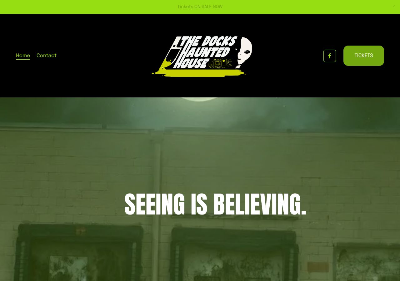 Homepage snapshot of The Docks Haunted House