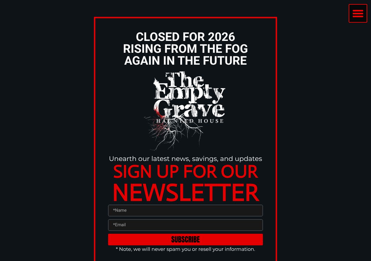 Homepage snapshot of The Empty Grave Haunted House