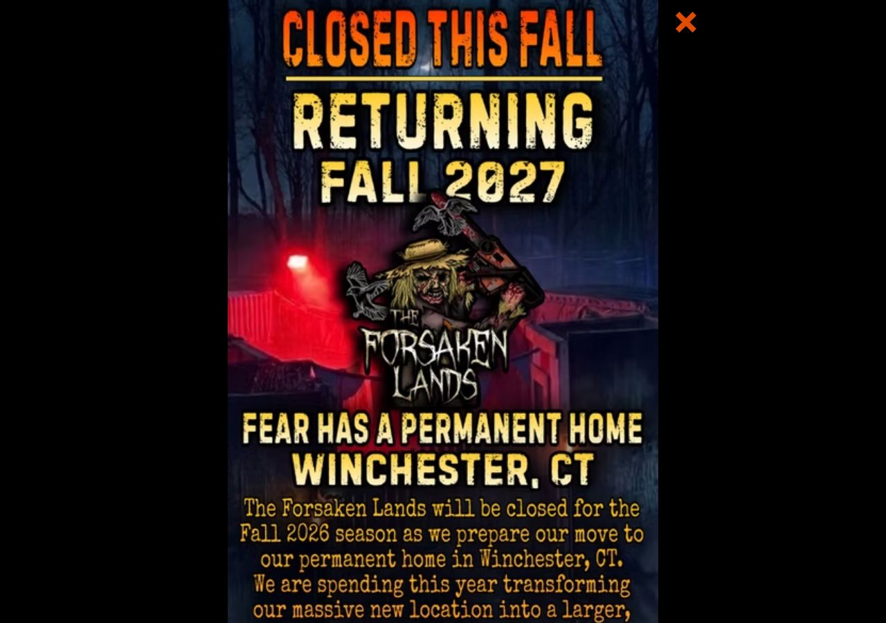 Homepage snapshot of The Forsaken Lands Outdoor Haunted Attraction