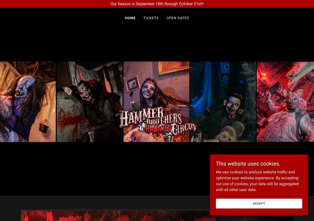 Homepage snapshot of The Furry Tail Farm & Hammer Brother's Haunted Circus