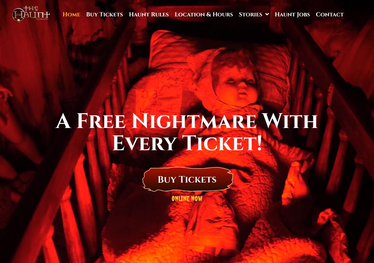 Homepage snapshot of The Haunt Columbus, Ohio