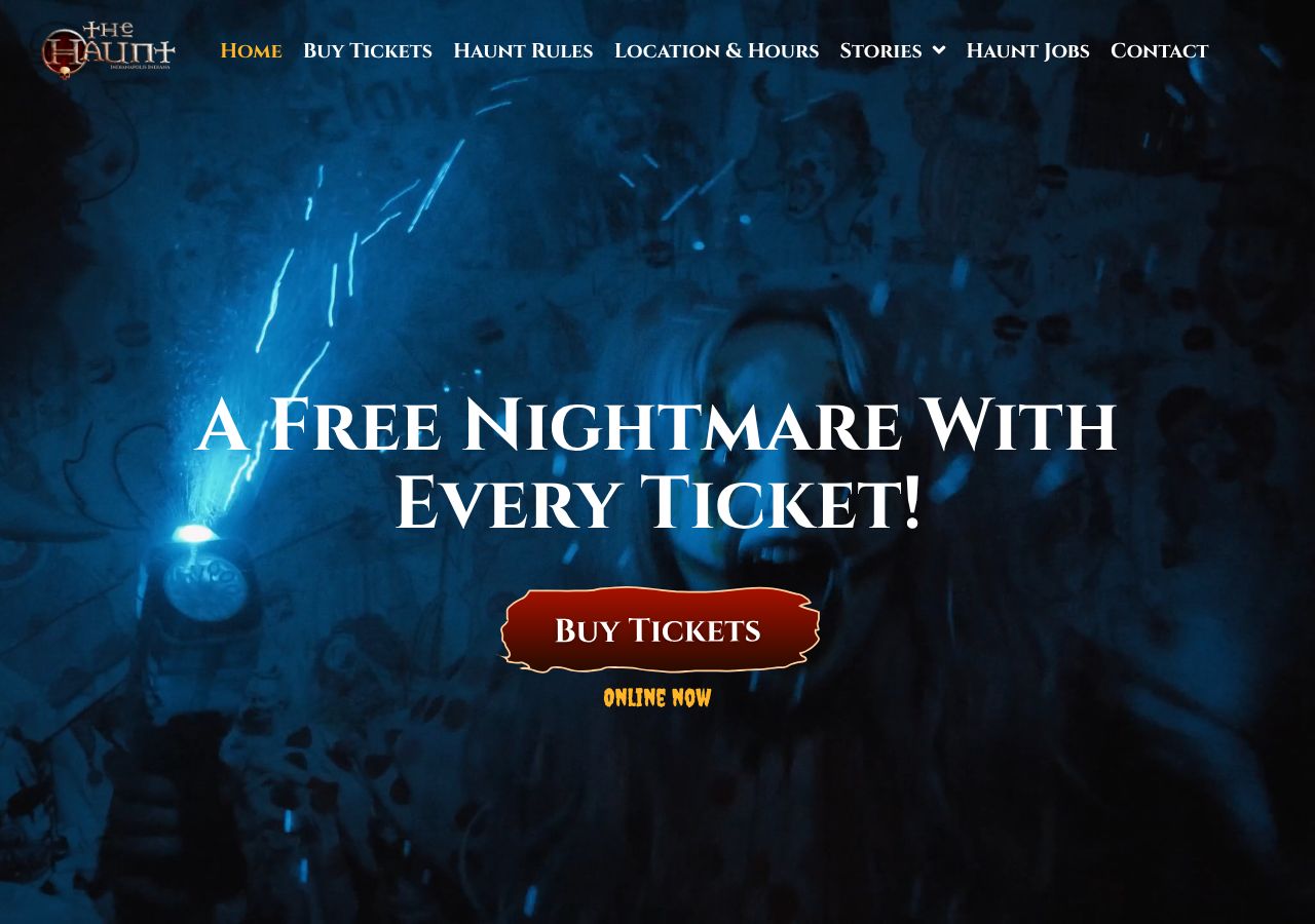 Homepage snapshot of The Haunt Indianapolis, Indiana