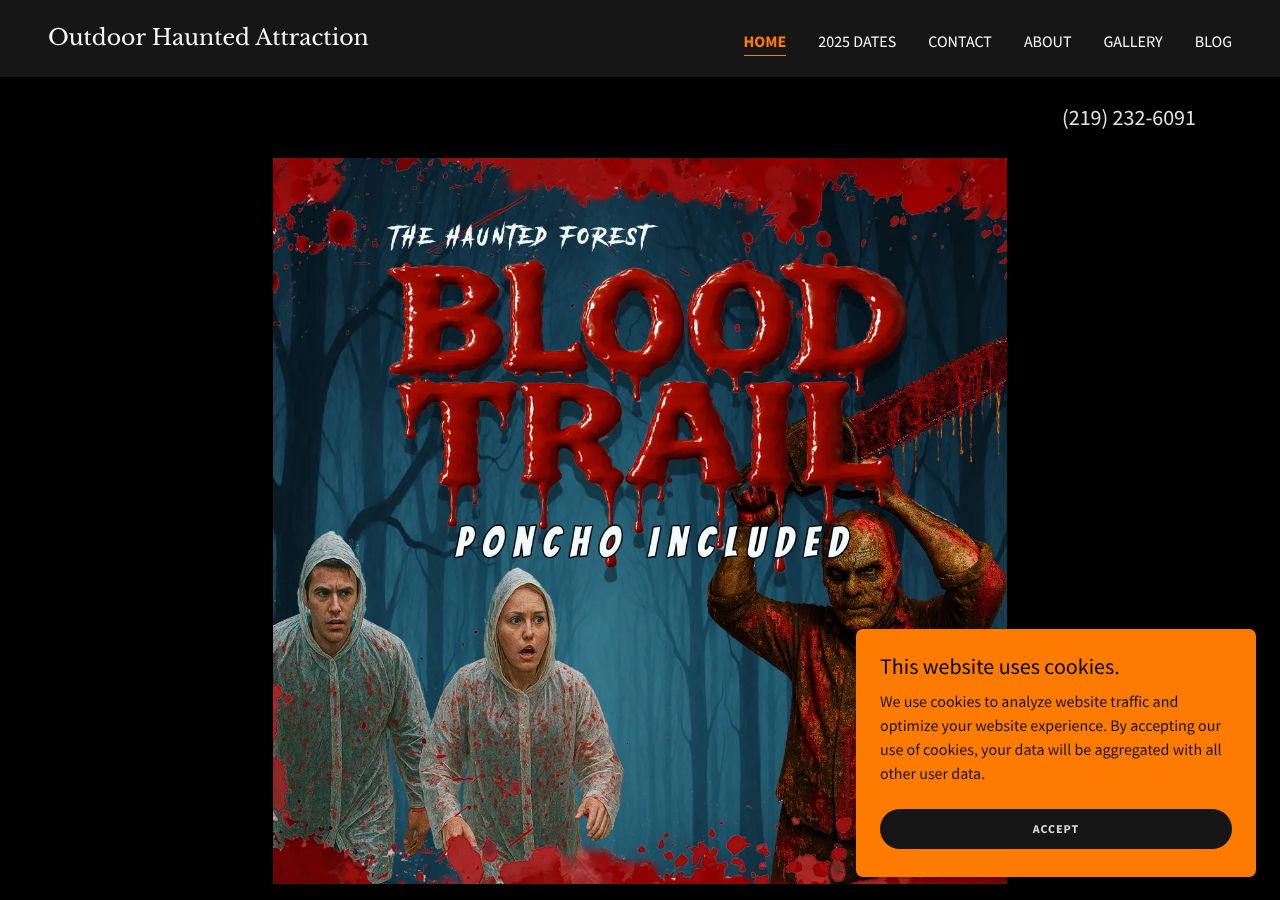 Homepage snapshot of The Haunted Forest of Northwest Indiana