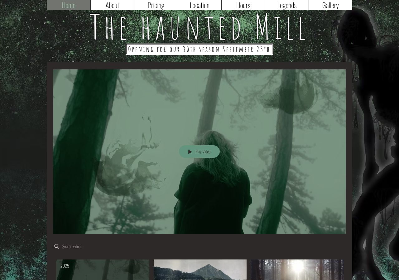 Homepage snapshot of The Haunted Mill