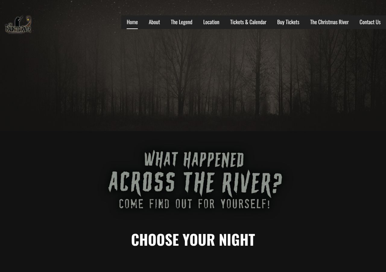 Homepage snapshot of The Haunted River