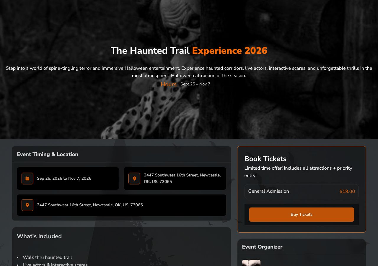 Homepage snapshot of The Haunted Trail